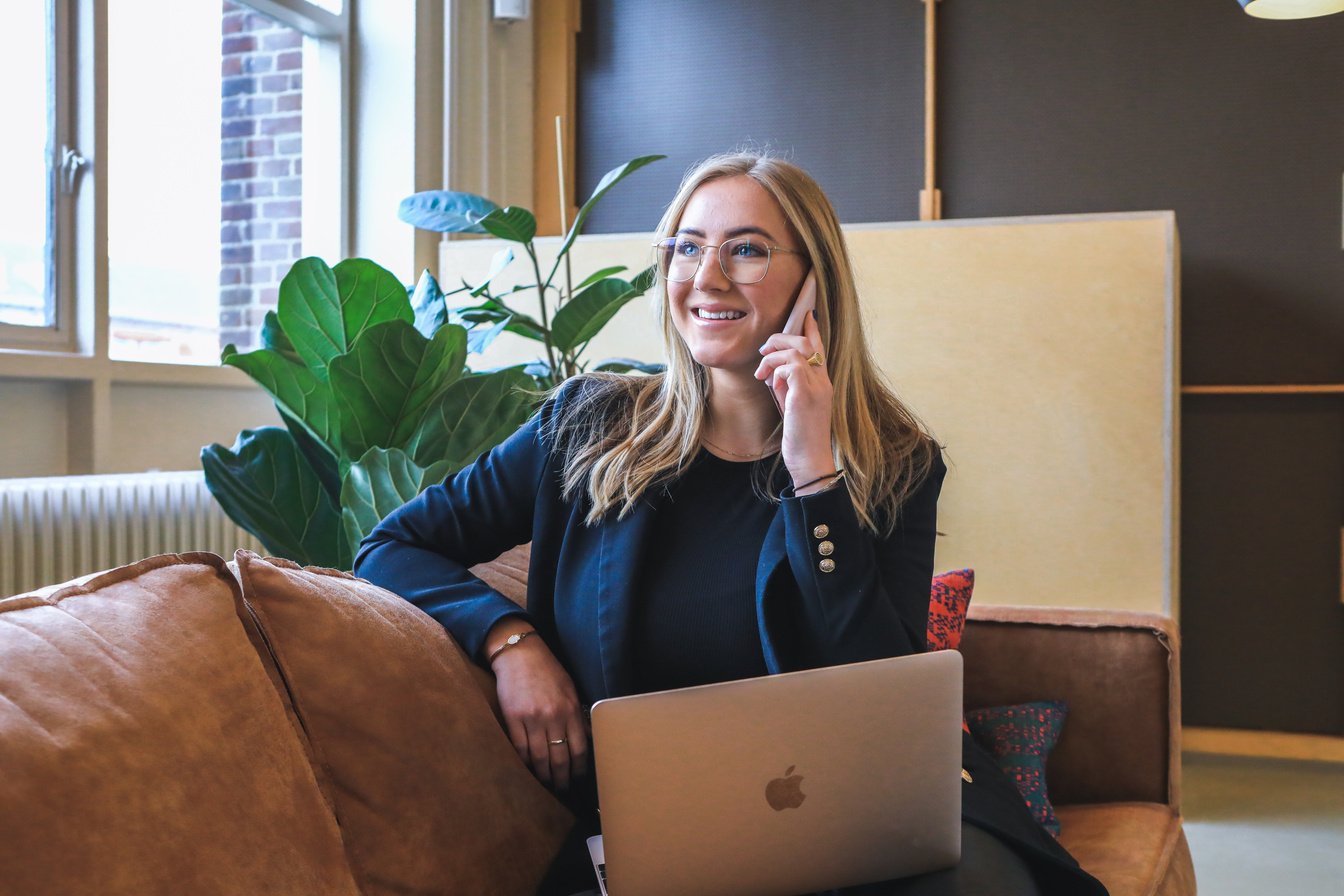 A Woman Talking on the Phone